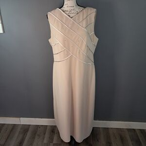 Patra Tan Evening Wedding Sleeveless Maxi Dress Size 16